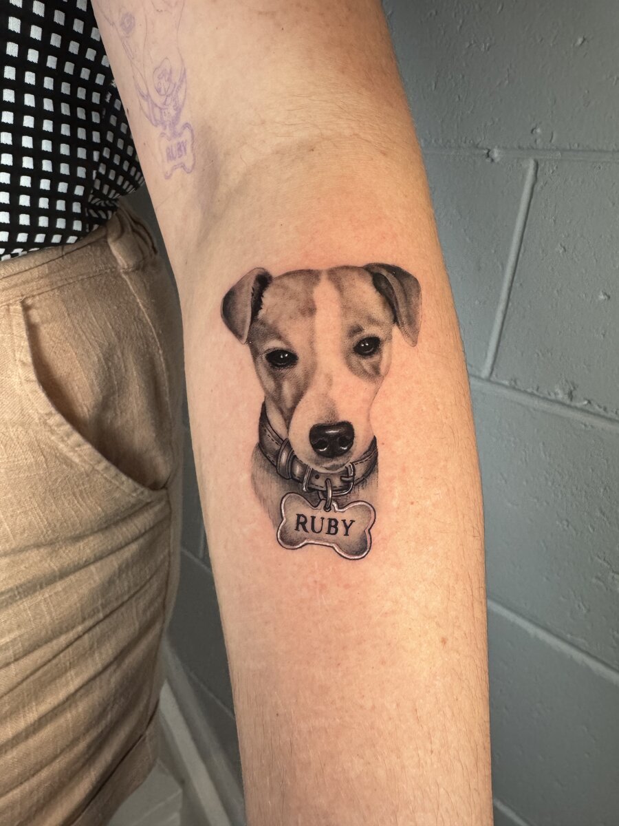 Fine line realism portrait tattoo by Renata — Coolangatta Gold Coast